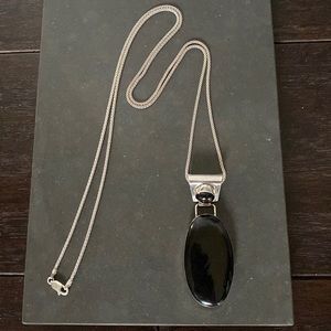Sterling silver & black onyx necklace
